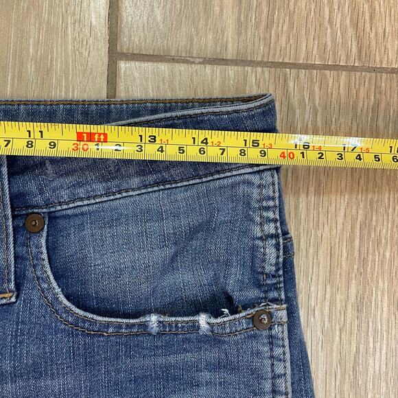 Madewell Curvy High Rise Skinny Jeans Women’s 30 Distressed Raw Hem Cropped Blue - Picture 6 of 11